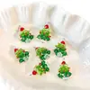 Accesorios Serie Árbol de Navidad de Invierno Cuentas de Vidrio de Colores Pendientes de Navidad Tejidos a Mano Contrastantes Colgantes Joyería DIY