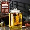 Garrafa de vidro para infusão recipiente doméstico selado pote para vinho medicinal de ginseng tonel de vinho pote para vinho branco com torneira garrafa de vinho especial