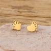 Brincos Assimétricos Fofos de Desenho Animado para Mulheres Moda Ins Transfronteiriça Aço Inoxidável Corte Pequeno Mão e Pegada Studs para Osso da Orelha Atacado
