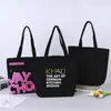 Bolsa de lona tipo tote, bolsa de compras ecológica, bolsa de algodón con diseño original en stock, bolsas de lona al por mayor para negocios y estudiantes universitarios