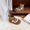 Botines Individuales con Cordones para Niñas 2025 Otoño e Invierno Nuevos Suela Suave Antideslizantes Mary Jane Zapatos de Princesa Botas de Calcetín para Bebé Tendencia