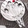 Cuchara pequeña de acero inoxidable, cuchara de café personalizada estilo coreano, agitador para taza, cuchara de hierro de mango largo para el hogar, cuchara para miel