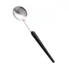 Fábrica de Origen Juego de Cubiertos de Acero Inoxidable, Cuchillo Estrecho de Cintura, Tenedor y Cuchara, Mango Nuevo de Madera de Nogal, Cuchillo de Bistec Estilo Occidental, Cuchara de Postre