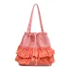 Bolsa Feminina de Axila de Alto Padrão Estilo Coreano Nova Moda Primavera/Verão 2026 Estilo Preguiçoso Plissado Bolsa de Ombro Bolsa Tote