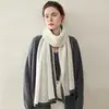 Bufanda 100% cachemira pura, simple y elegante, proporciona calidez y protección contra el frío, de longitud media, suave y amigable con la piel, bufanda grande tejida