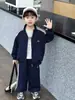 Conjunto de Sudadera para Niños Primavera y Otoño, Estilo Coreano, Atuendo Deportivo Elegante de Dos Piezas para Niños Pequeños, Ropa de Otoño de Moda para Bebés