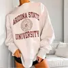 Moletom com Estampa de Letras Design Sense Feminino Outono e Inverno Novo Solto Estilo Bf Preguiçoso com Forro de Lã Pulôver Peça Coringa
