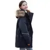 Parka de Trabajo Gruesa a Prueba de Agua, Nieve y Aceite 2024 Invierno Nuevo con Cuello de Piel Genuina Abrigo de Plumas de Pato Blanco Venta al por Mayor