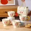 Copo de Água Criativo Fofo para Casa Taça Caneca Desenho Animado Copo de Leite Estilo Ins Cerâmica de Aparência Elegante Casal