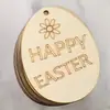 Huevos de Madera de Pascua con Cuerda Decoraciones para Fiestas Infantiles Manualidades DIY Piezas de Madera de Conejo Decoración para el Hogar