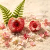 Brinquedo de Fruta Mirtilo Meio Cortado Simulada Mini Fruta Pêssego Pingente de Chaveiro Fofo Acessório de Fivela de Sapato DIY