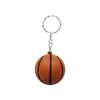 Llavero Popular de Baloncesto de PU Transfronterizo 4cm Espuma Esponjosa Colgante para Mochila Deportiva Patrón de Logo Impreso