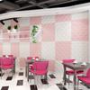 Adesivos de Parede para Cafeteria Ins Decoração de Parede para Loja de Chá com Leite Parede de Fundo para Atmosfera Restaurante Loja de Roupas Tridimensional na Parede à Prova d'Água
