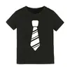 AliExpress camiseta de manga corta para niños y niñas con estampado europeo y americano, cuello redondo, color negro, gris, blanco, manga corta, corbata, body, entrega