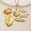 Pingente de Aço Inoxidável Banhado a Ouro 18K Estilo Oceano Pingente Artesanal DIY Joias Versáteis Acessórios Personalizados de Alta Qualidade Atacado