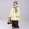 Abrigo Acolchado Infantil, Chaqueta de Plumas de Longitud Media Ultraligera, 90% Plumón de Pato, Nuevo Abrigo Grueso Cálido de Invierno para Niñas y Niños Mayores