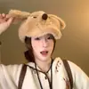 Adorable Peluche de Cachorro Enojado de Dibujos Animados Boina de Invierno Dulce Espesa Estudiante Peludo Cálido Sombrero de Pico de Pato