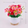 Suministrado directamente por el fabricante: tela de seda flores artificiales en macetas redondas, adornos decorativos de escritorio, flores artificiales, plantas artificiales en maceta, decoraciones de interior, margaritas