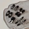 Pinza para el Cabello con Flor de Lazo de Puntos, Pinza Exquisita de Alta Gama para Mechones Laterales y Flequillo, Accesorio para el Cabello de Pinza Recta