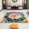 Nueva Alfombra de Loto Estilo Chino, Alfombrilla Cuadrada de Terciopelo de Cristal para Piso, Absorbente de Agua, Antideslizante, Fácil de Cuidar y Fácil de Limpiar
