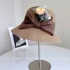 Sombrero de Cubo de Moda con Lazo de Gasa Ligera Estilo Hepburn para Mujer, Sombrero de Paja Elegante y Versátil con Protección Solar para Salidas de Verano, Sombrero de Pescador con Visera