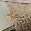 Anel de prata de lei S925 com linhas onduladas tipo doce anel oco personalidade nicho feminino moda temperamento anel disco