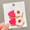2025 Cor Rosa Suave Degradê Acessório de Cabelo Amor Presilha Jacaré Feminina Franja Cabelo Quebrado Presilha Lateral Acessório de Cabeça Doce de Verão