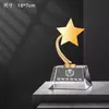 Trofeo Pequeño de Metal y Cristal Grabado Personalizado Niños de Preescolar Niños Escuela Primaria Adolescentes Graduación Juegos de Canto y Baile