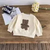 Sudadera de Oso Tridimensional de Dibujos Animados para Niña Primavera y Otoño Nueva Llegada Estilo Occidental Todo Partido para Bebé Manga Larga Cuello Redondo Mariposa Suéter Superior