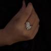 Anillo de Dedo con Alas de Ángel Creativas Personalizado Moderno Abierto Ajustable Anillo de Viento Neutro Anillo de Ala