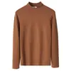 2025 Nuevo Otoño e Invierno Parte Superior Interior de Terciopelo Doble Cara Media Cuello Alto Camiseta Base de Terciopelo Doble Cara para Hombres y Mujeres Mangas Largas Cálidas