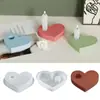 Zongbo Yeso Aromaterapia de Silicona Vela Corazón Base de Mesa Molde de Silicona Vela Fina con Forma de Corazón Molde para Portavelas DIY