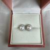 Aretes de Perlas de Agua Dulce de 6-7 mm Plata Esterlina S925 Girasol Plata Esterlina Aretes de Perlas Genuinos Cielo Extremadamente Brillante