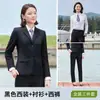 Trajes profesionales unisex de la tienda 4S en azul marino y gris, atuendo de negocios, chaquetas formales, ropa de trabajo