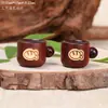 Sândalo Natural Cubo de Açúcar Gato Copo Acessórios DIY Pingente de Corrente de Celular Charme de Bolsa Escultura em Madeira Pequenos Acessórios