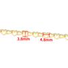 Cadena de Acero Inoxidable en Forma de Corazón Horno de Vacío Galvanizado Dorado Cadena de Amor Hueca DIY Collar Clavícula Pulsera Cadena a Juego