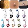 Explosiones de AliExpress Anillo para el Ombligo con Forma de Corazón Zirconia AB Corazón de Durazno Anillo Umbilical Invertido Piercing Anillo Umbilical Punk Hebilla Umbilical Joyería Corporal