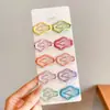 Presilhas coloridas laterais para franja de crianças, estilo coreano fofo, presilhas de cabelo de alta qualidade e requintadas, presilhas para bebê estilo dopamina que não danificam o cabelo