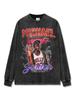 Camiseta de Manga Corta Estampada MJ Legendaria Retro Americana Transfronteriza Lavable Urbana Antigua Holgada de Cuello Redondo con Cuello Pequeño Pesado