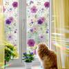 Xc9020 Laser Flor Morandi Roxa Sala de Estar Casa Decoração de Vidro Adesivo Adsorção Eletrostática Exportação Atacado