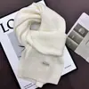 Novo Cachecol de Lã Mesclada Tricotado de Cor Pura para Mulheres no Outono e Inverno Estilo Coreano Quente e Confortável Proteção para o Pescoço Cachecol de Lã