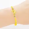 Collar de joyería de zorro hada de oro puro chapado en oro 999 para mujer al por mayor, traje de pulsera de anillo abierto de oro duro 3D