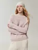 Nuevo Suéter Jacquard Calado de Seda de Morera y Cachemira para Mujer Otoño/Invierno 2026, Cuello Redondo, Corte Holgado, Capa Base Suave y Cómoda