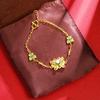 Pulseira de ouro areia do Vietnã vintage incrustada com pérola pulseira borboleta oca design de nicho feminino por muito tempo não desbota primeira joia