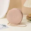 Bolso de Paja Bolso Tejido de Playa Nuevo Ingreso 2025 Estilo de Lujo Bolso Redondo Pequeño Tejido de Paja Bolso Cruzado para Teléfono Móvil Grande Mediano Pequeño