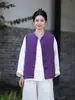 Otoño 2026 Nuevo Original Chino Retro Estilo Nacional Botones Algodón Lino Top Chaleco Cárdigan Abrigo para Mujer Chaleco