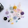 Pele de coelho Rex imitação coisa boa acontecer chaveiro pingente boa Caqui acontecer bola de pelúcia mochila bolsa decoração para pendurar pingente de Caqui feminino