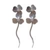 Estilo Frio Design de Luxo Leve Brincos de Flor Brincos de Pétala Doce e Cool Brincos de Franja de Flor Hueca de Metal com Pino de Prata