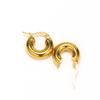 Novo design de moda europeu e americano anel roscado de aço titânio brincos de ouro 18k moda estilo frio elegante orelha jóias
