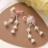 Original Super Fada Flor Doce Coração de Menina Franja Lírio-do-vale Cluster de Flores DIY Brincos Redutores de Idade Brincos Acessórios de Clipe Lateral Feminino